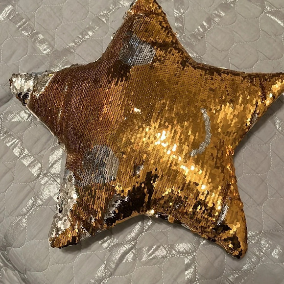 MERMAID~TWO PILLOWS~GOLD/ WHITE~ - Picture 5 of 6